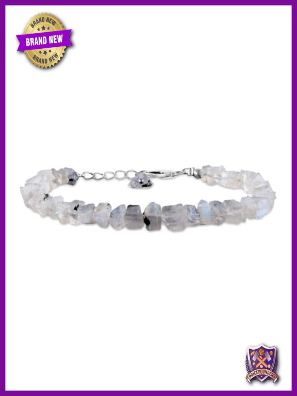 Rainbow Moonstone Raw Crystal Bangle Bracelet June Birthstone 925 Sterling